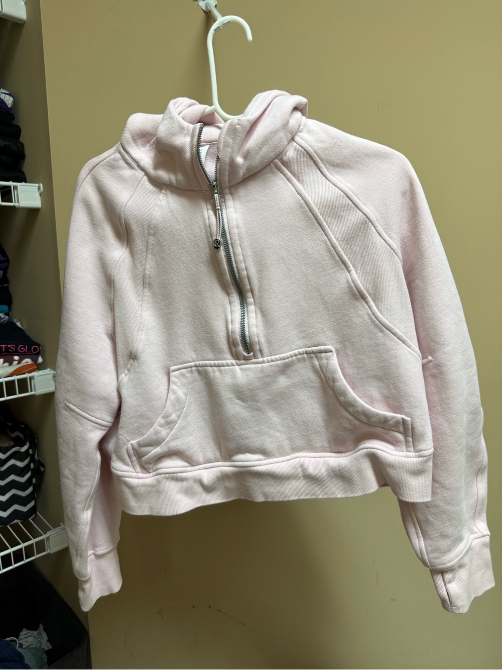 Lululemon Light Pink Cropped Scuba Jacket (size xs/s)